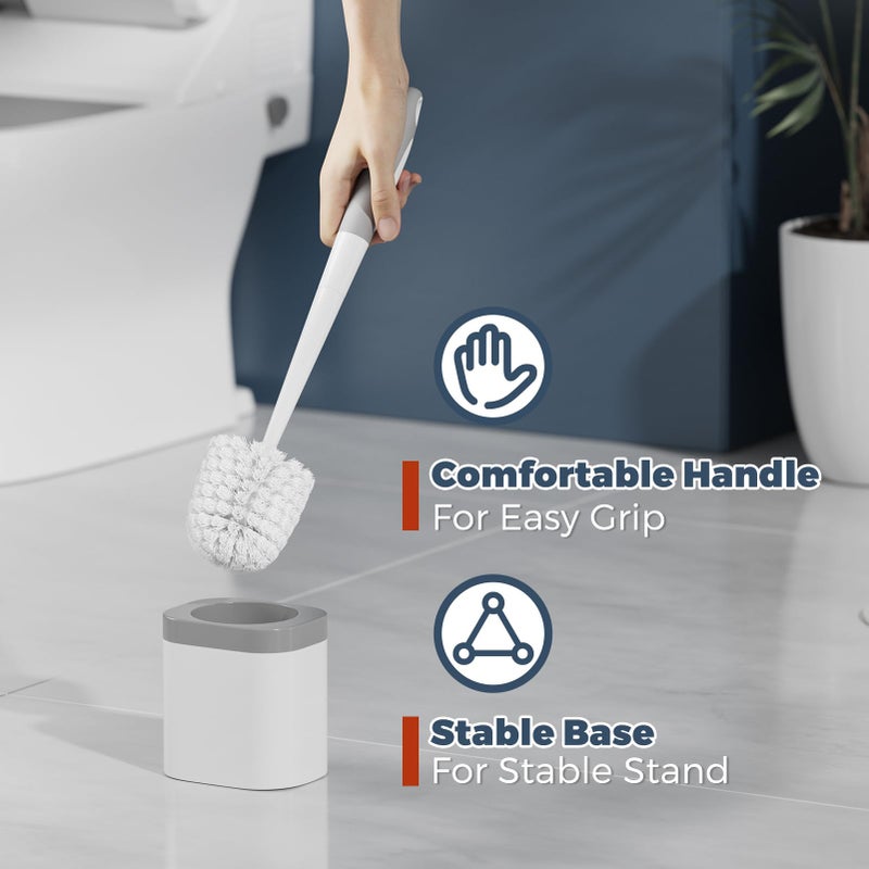 Holaloha Toilet Brush  2 Pack Toilet Brush and Holder Set Bathroom Accessories  Toilet Bowl Brush and Holder for Bathroom  White - Image 5